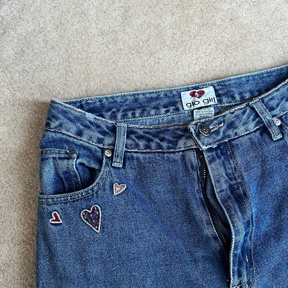 SOLD Vintage glo girl dark wash denim jeans with mini flare - Picture 4 of 7